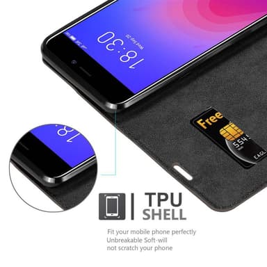 MEIZU M6 Suojakuori Lompakkokotelo (Ruskea)