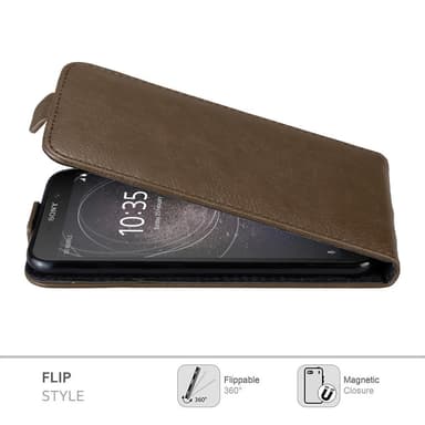 Sony Xperia L2 Suojakuori Lompakkokotelo (Ruskea)