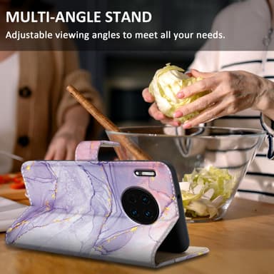 Huawei MATE 30 Suojakuori Lompakkokotelo (Violetti)