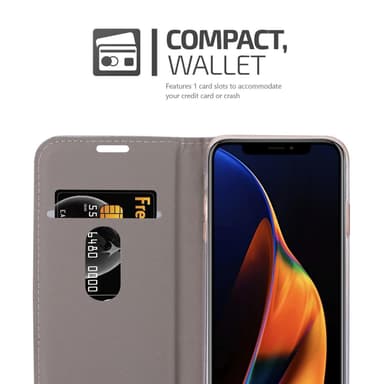 iPhone 13 PRO MAX Suojakuori Lompakkokotelo (harmaa)