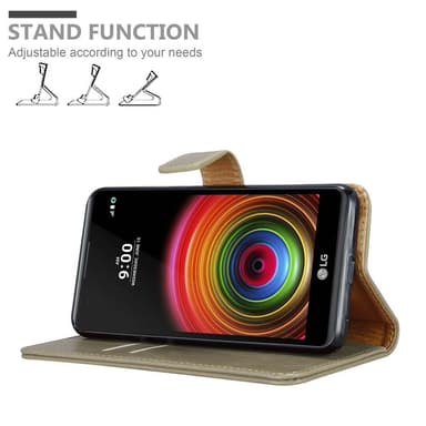 LG X POWER Suojakuori Lompakkokotelo (Ruskea)
