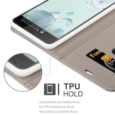 HTC U ULTRA Suojakuori Lompakkokotelo (harmaa)