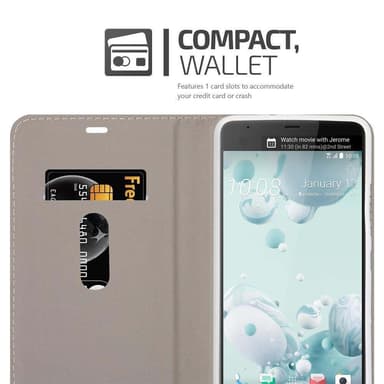 HTC U ULTRA Suojakuori Lompakkokotelo (harmaa)