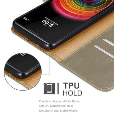 LG X POWER Suojakuori Lompakkokotelo (Ruskea)