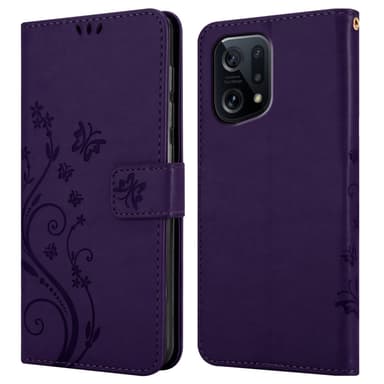 Oppo FIND X5 Suojakuori Lompakkokotelo (Violetti)