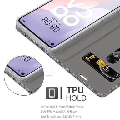 Huawei NOVA 7 SE Suojakuori Lompakkokotelo (harmaa)