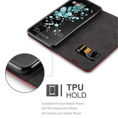 HTC U ULTRA Suojakuori Lompakkokotelo (Punainen)