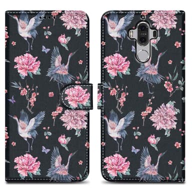Huawei MATE 9 Suojakuori Lompakkokotelo (Musta)