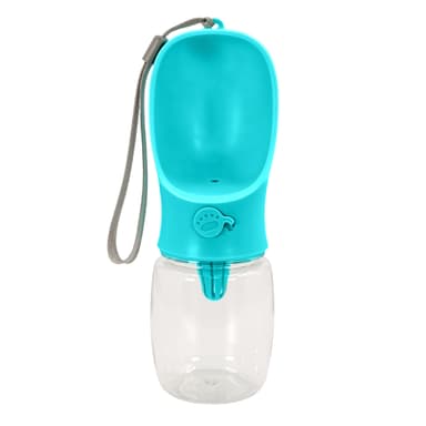 Kannettava muovinen vesipullo koirille 350 ml (sininen)