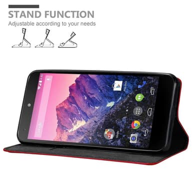 LG Google NEXUS 5 Suojakuori Lompakkokotelo (Punainen)