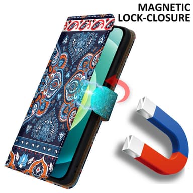 iPhone 12 MINI Suojakuori Lompakkokotelo (Sininen)