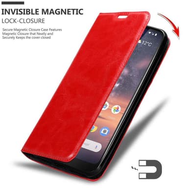 Nokia 3.2 Suojakuori Lompakkokotelo (Punainen)