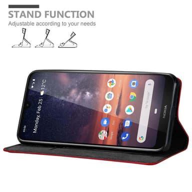 Nokia 3.2 Suojakuori Lompakkokotelo (Punainen)