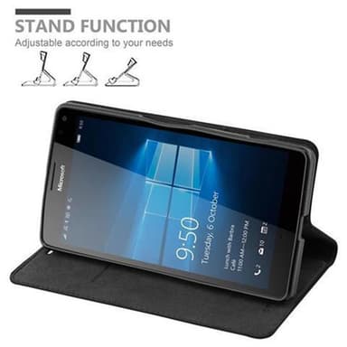 Nokia Lumia 950 XL Suojakuori Lompakkokotelo (Musta)