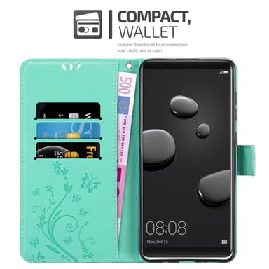 Huawei MATE 10 PRO Suojakuori Lompakkokotelo (Turkoosi)