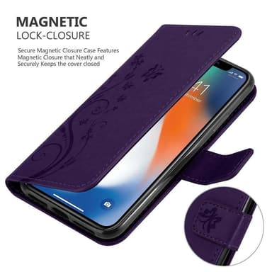 iPhone XR Suojakuori Lompakkokotelo (Violetti)
