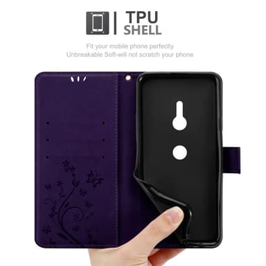 Sony Xperia XZ3 Suojakuori Lompakkokotelo (Violetti)