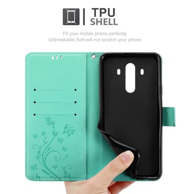 Huawei MATE 10 PRO Suojakuori Lompakkokotelo (Turkoosi)