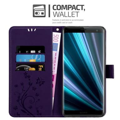 Sony Xperia XZ3 Suojakuori Lompakkokotelo (Violetti)