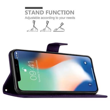 iPhone XR Suojakuori Lompakkokotelo (Violetti)