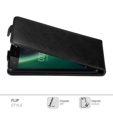Nokia 2 2017 Suojakuori Lompakkokotelo (Musta)