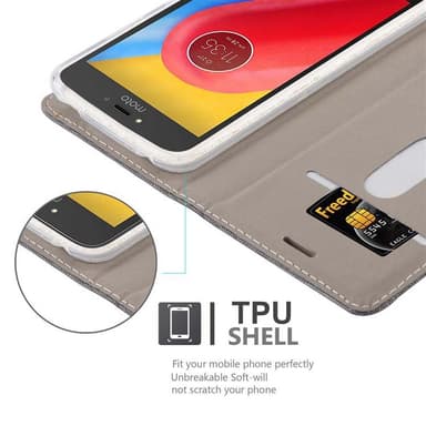 Motorola MOTO C PLUS Suojakuori Lompakkokotelo (harmaa)