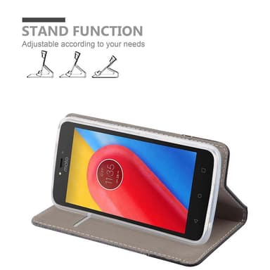 Motorola MOTO C PLUS Suojakuori Lompakkokotelo (harmaa)