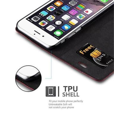 iPhone 6 / 6S Suojakuori Lompakkokotelo (Punainen)