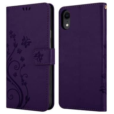 iPhone XR Suojakuori Lompakkokotelo (Violetti)