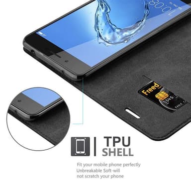 Honor 6C Suojakuori Lompakkokotelo (Musta)