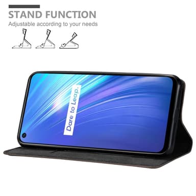 Realme 6 4G / 6s Suojakuori Lompakkokotelo (Ruskea)