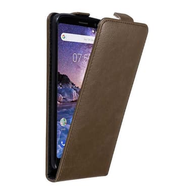Nokia 7 PLUS Suojakuori Lompakkokotelo (Ruskea)