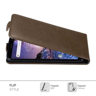 Nokia 7 PLUS Suojakuori Lompakkokotelo (Ruskea)