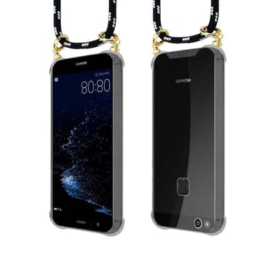 Huawei P10 LITE Suojakuori Kotelo Ketju (Musta)
