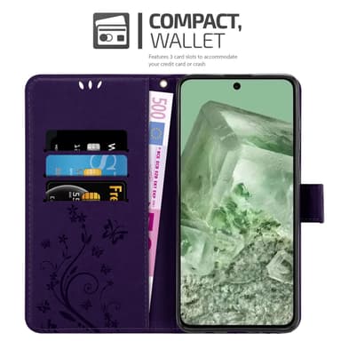 Google Pixel 8 Suojakuori Lompakkokotelo (Violetti)