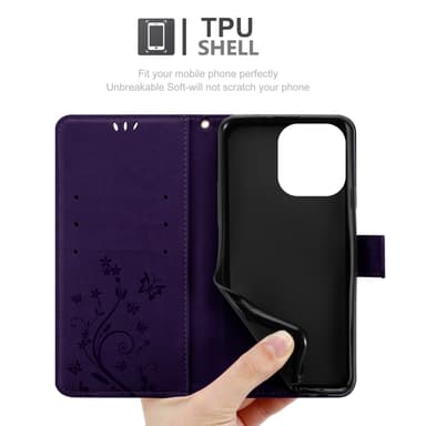 iPhone 14 PRO MAX Suojakuori Lompakkokotelo (Violetti)