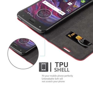 Motorola MOTO X4 Suojakuori Lompakkokotelo (Punainen)