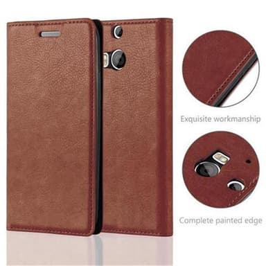 HTC ONE M8 Suojakuori Lompakkokotelo (Ruskea)