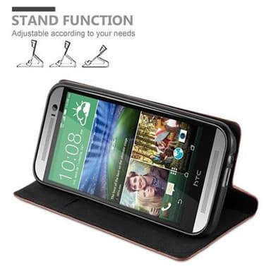 HTC ONE M8 Suojakuori Lompakkokotelo (Ruskea)