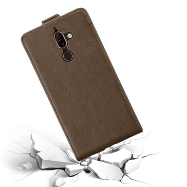 Nokia 7 PLUS Suojakuori Lompakkokotelo (Ruskea)