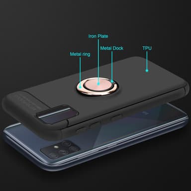 Samsung Galaxy A71 5G Suojakuori Kotelo (Musta)