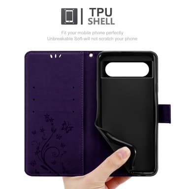 Google Pixel 8 Suojakuori Lompakkokotelo (Violetti)