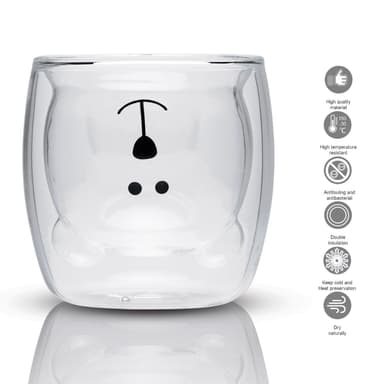 4x Kahvikuppi Termoslasi 230 ml Teelasi Kahvilasi
