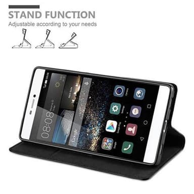 Huawei P8 Suojakuori Lompakkokotelo (Musta)