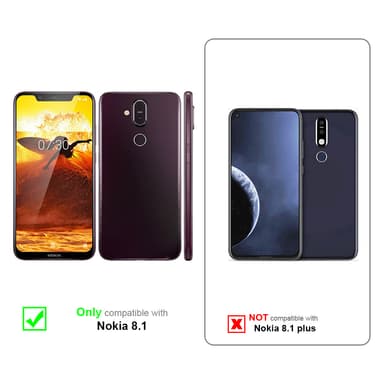 Nokia 8.1 Suojakuori Lompakkokotelo (Punainen)