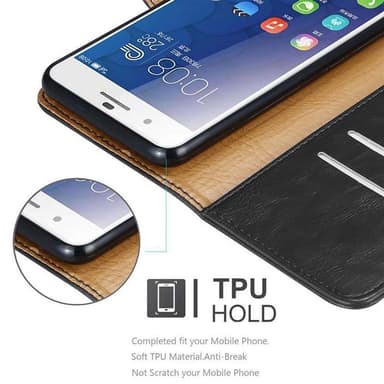Honor 6 PLUS Suojakuori Lompakkokotelo (Musta)