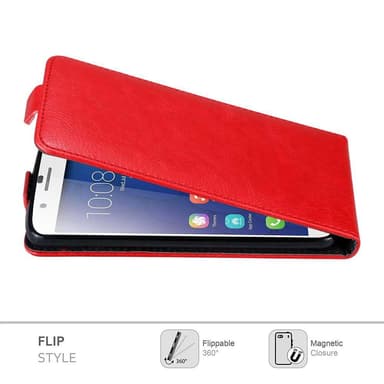 Honor 6 PLUS Suojakuori Lompakkokotelo (Punainen)