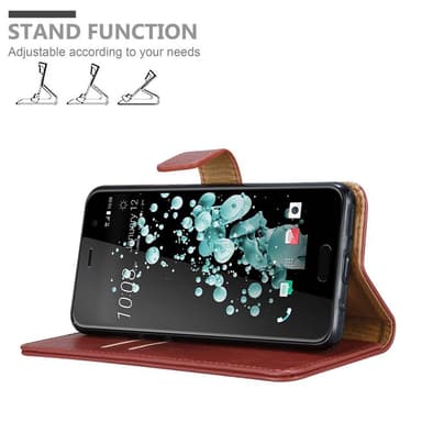HTC U PLAY Suojakuori Lompakkokotelo (Punainen)