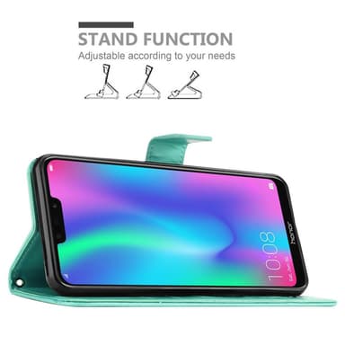 Honor 8C Suojakuori Lompakkokotelo (Turkoosi)