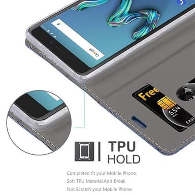 WIKO TOMMY 3 Suojakuori Lompakkokotelo (Sininen)